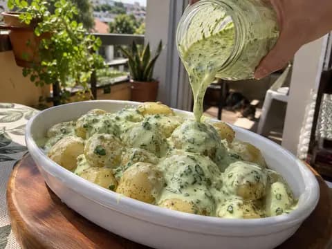 Batata Pirulito no Molho Verde