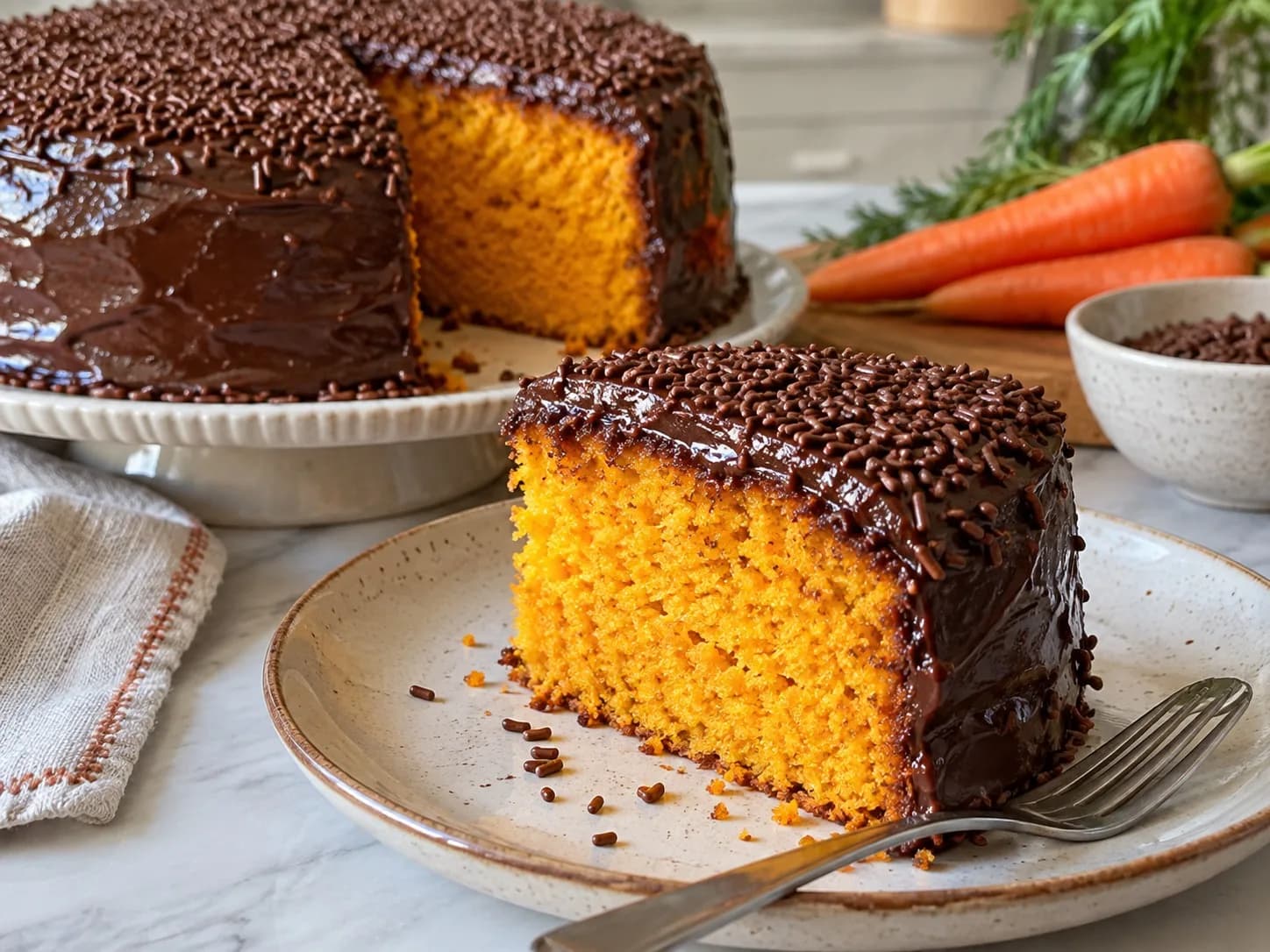 Bolo de Cenoura com Cobertura de Brigadeiro