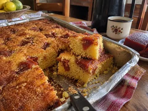 Bolo de Fubá com Goiabada